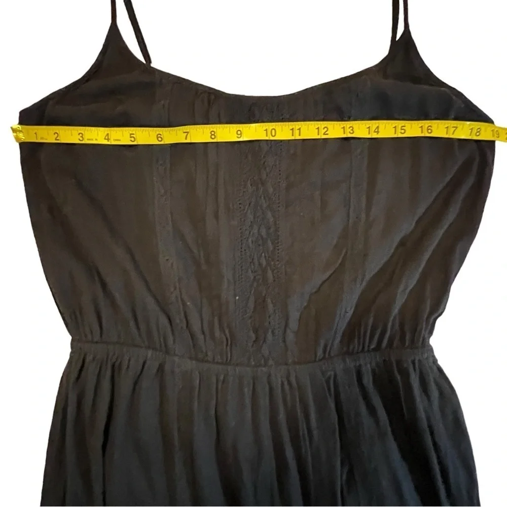 NEW Revolve Ella Moss  ‘Blanca’ Midi Dress in BLACK Large Ruffled Lace